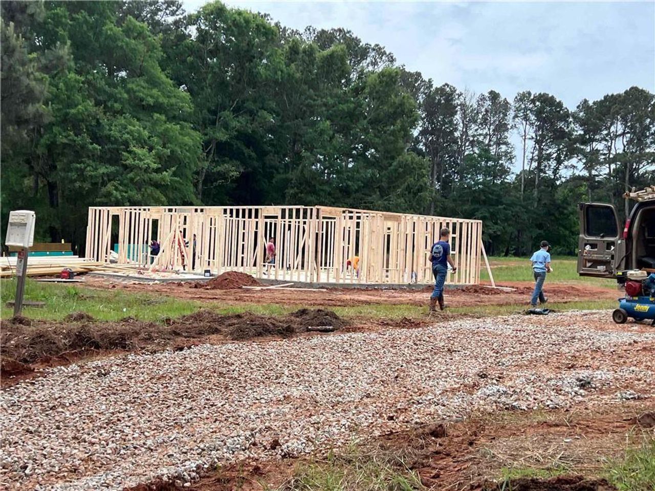 In-progress construction of a new home in , Mansfield, GA (Image 2).
