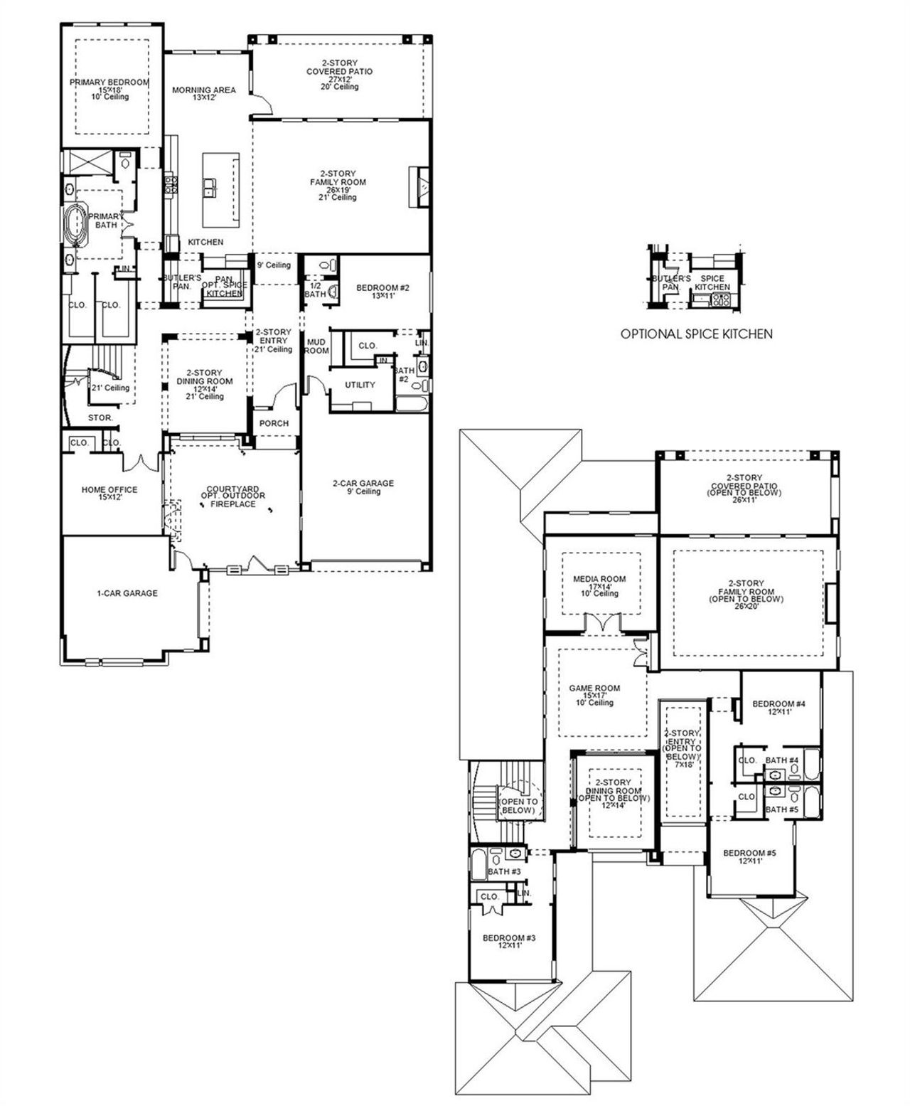2D floor plan layout of this home in Sienna, Missouri City, TX (Image 2).