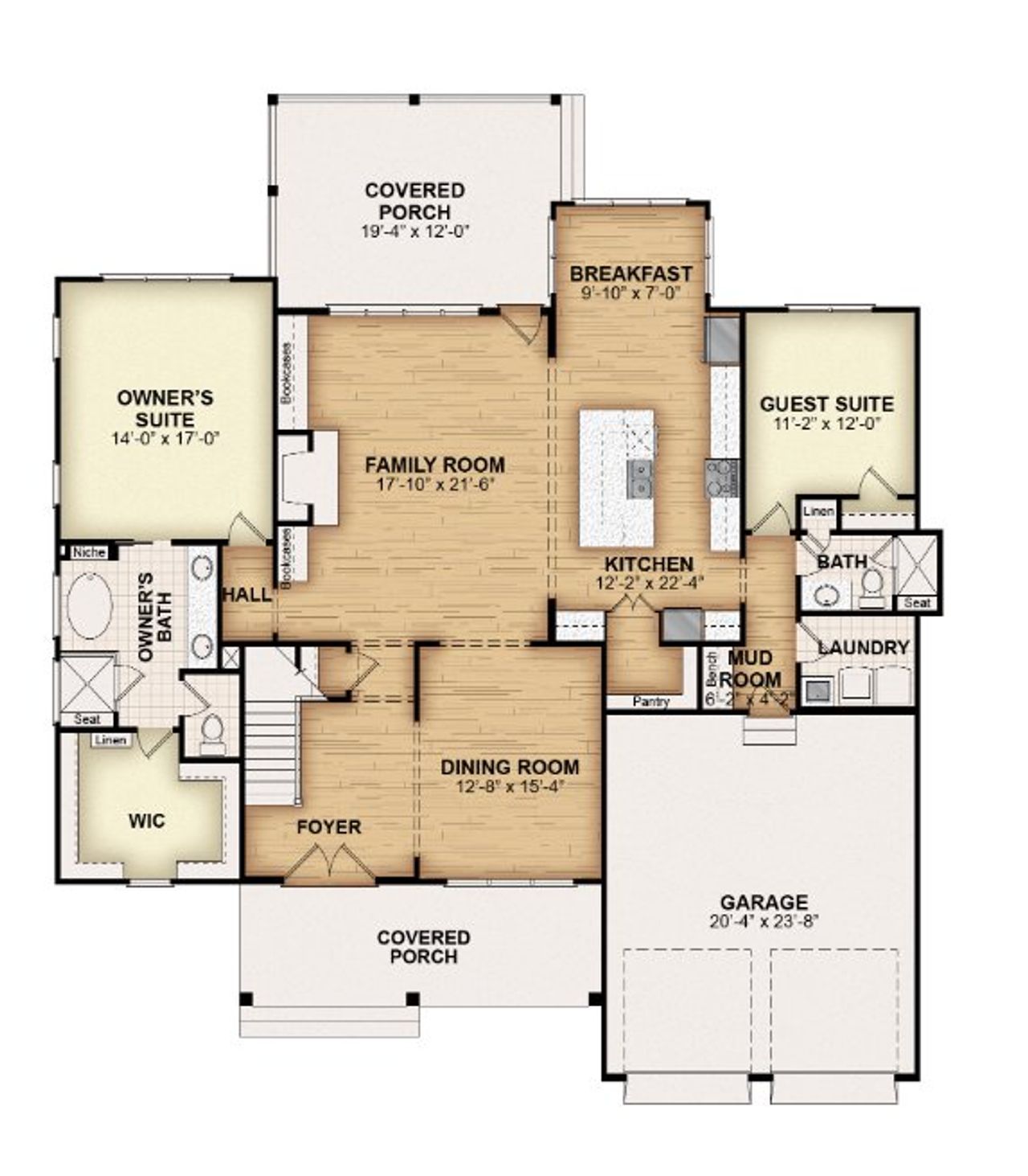 2D floor plan layout for the Onyx IX by Gemstone Homes in Calvins Mill, Youngsville, NC (Image 2).