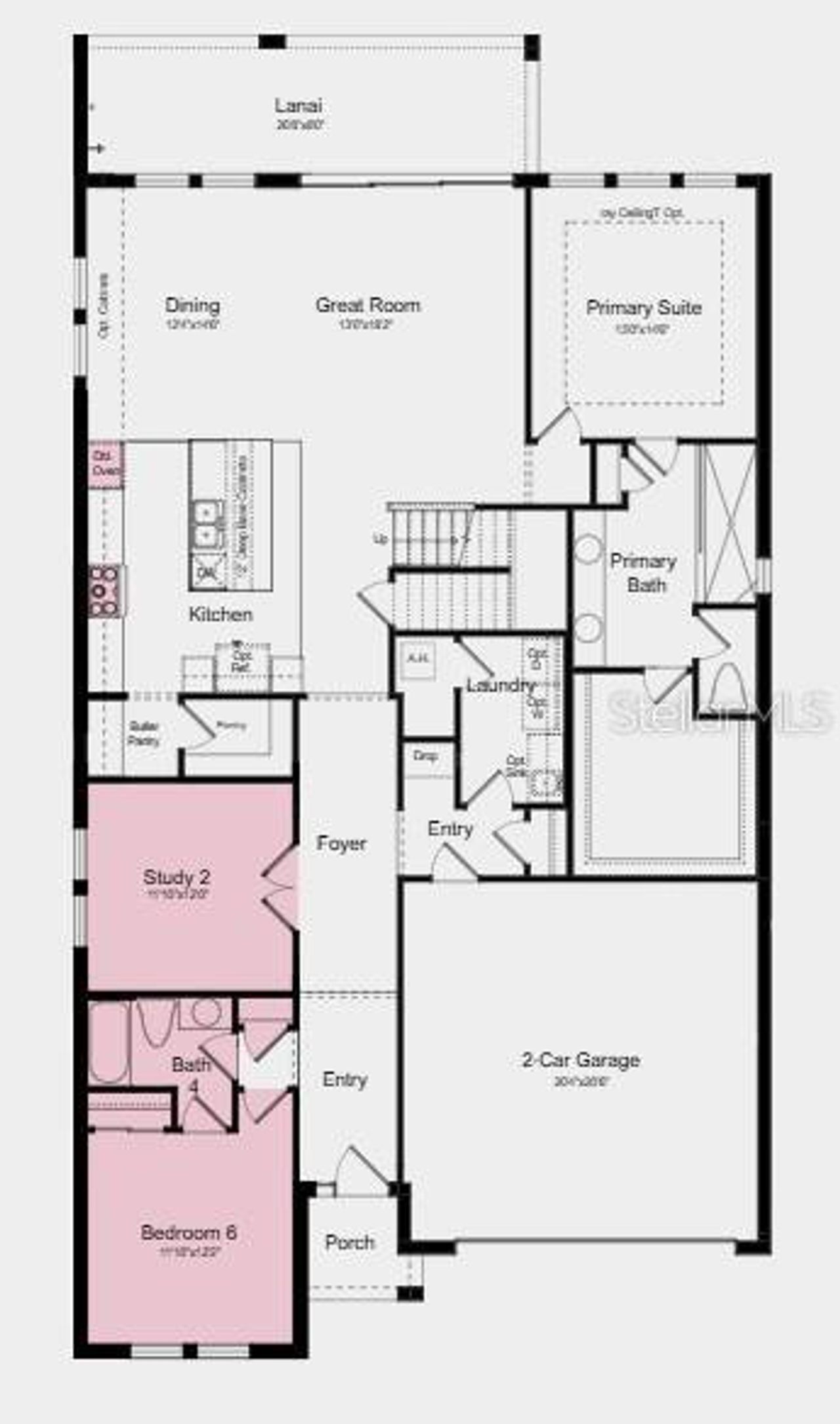 2D floor plan layout of this home in Coasterra Community Group Page, Palmetto, FL (Image 2).