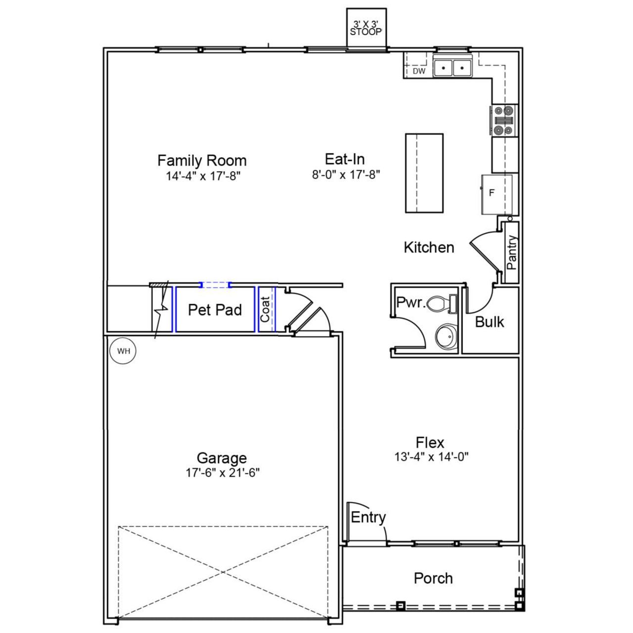 2D floor plan layout of this home in Richmond Hill, Inman, SC (Image 2).