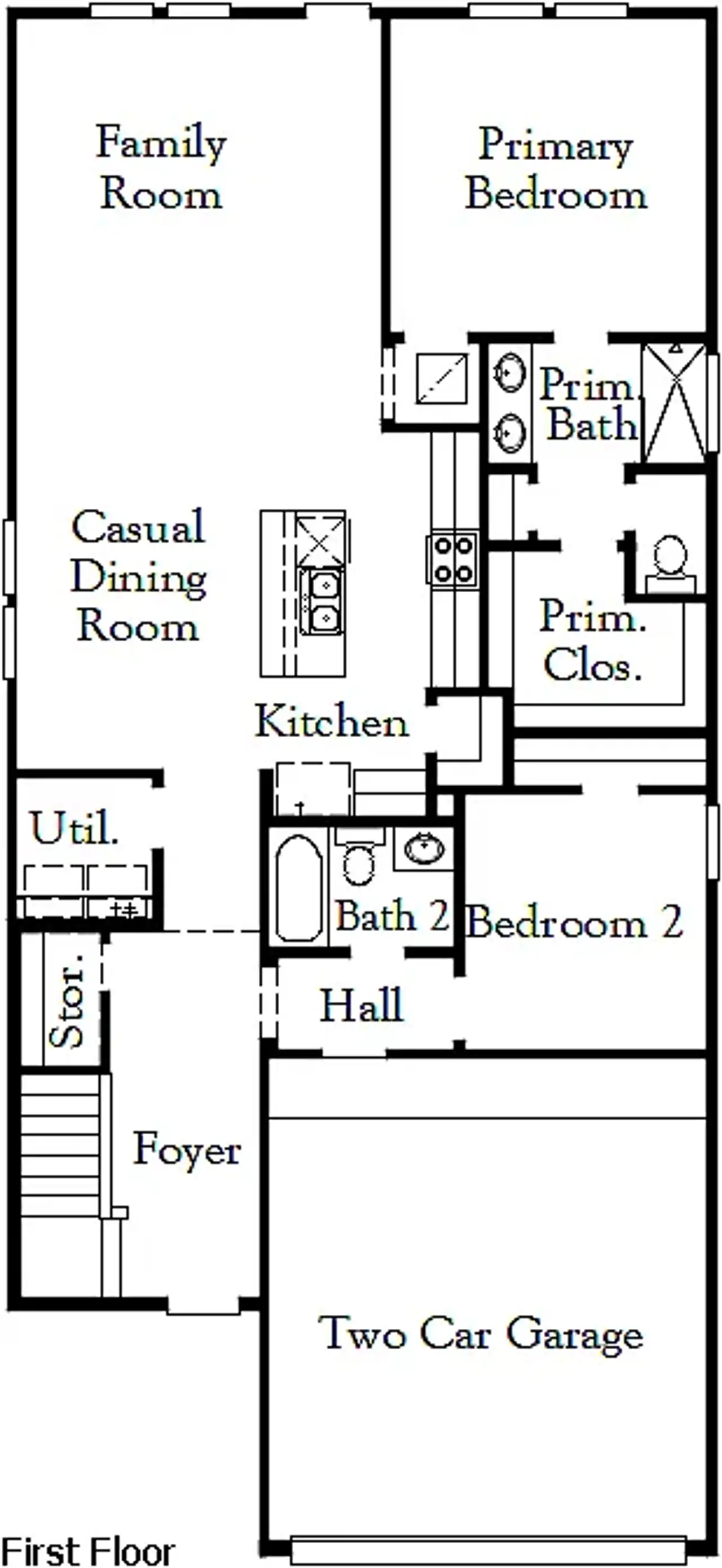 2D floor plan layout of this home in The Parklands, Schertz, TX (Image 2).