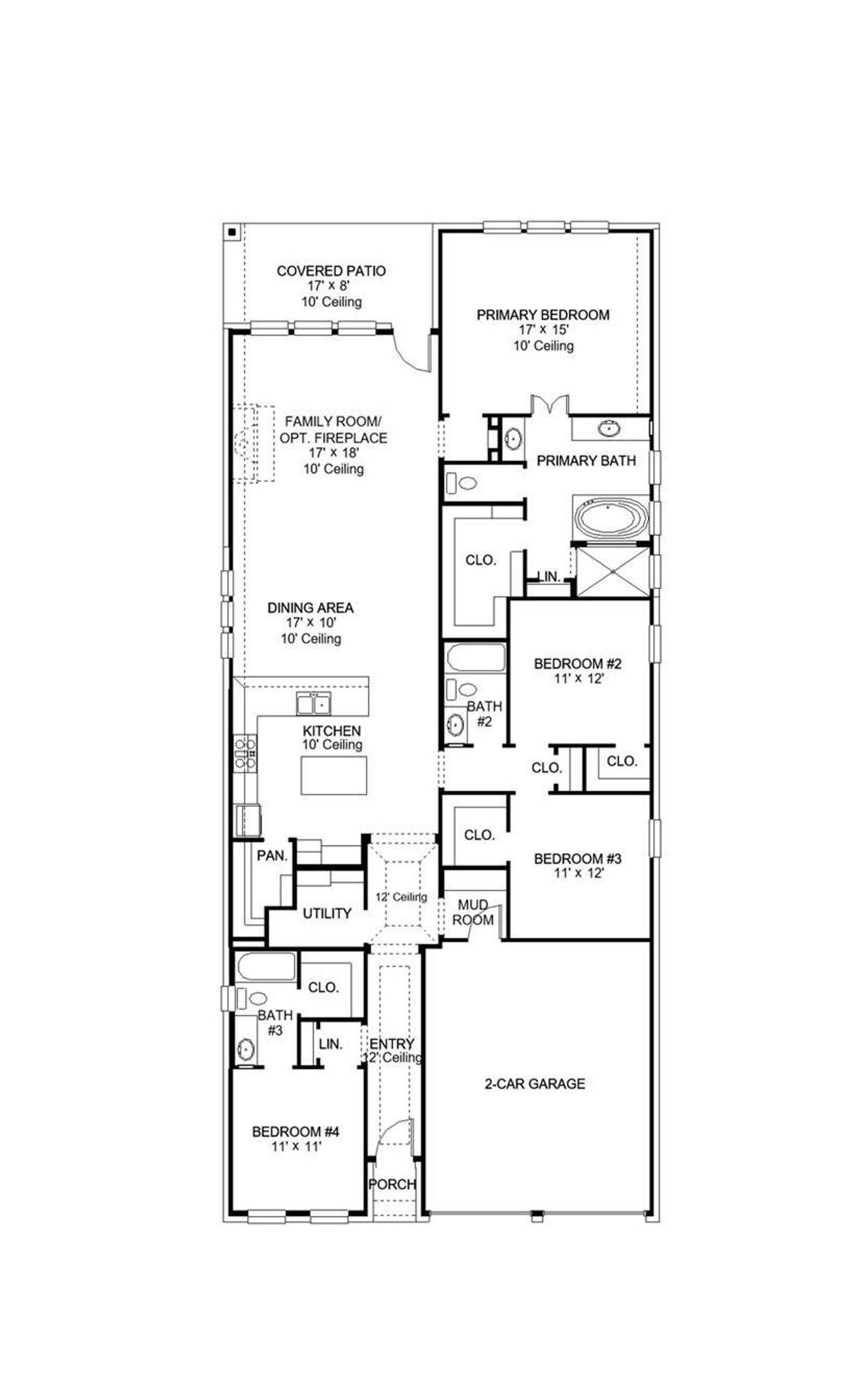 2D floor plan layout of this home in Cross Creek West, Fulshear, TX (Image 2).