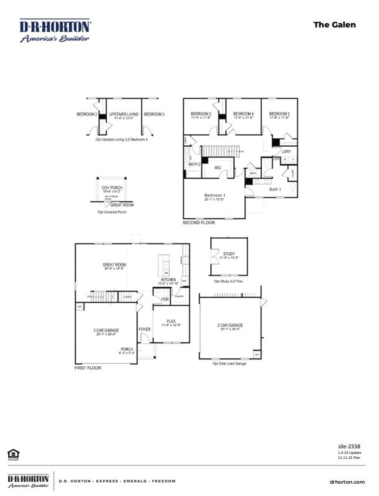 2D floor plan layout of this home in Magnolia Farms, Florence, SC (Image 2).