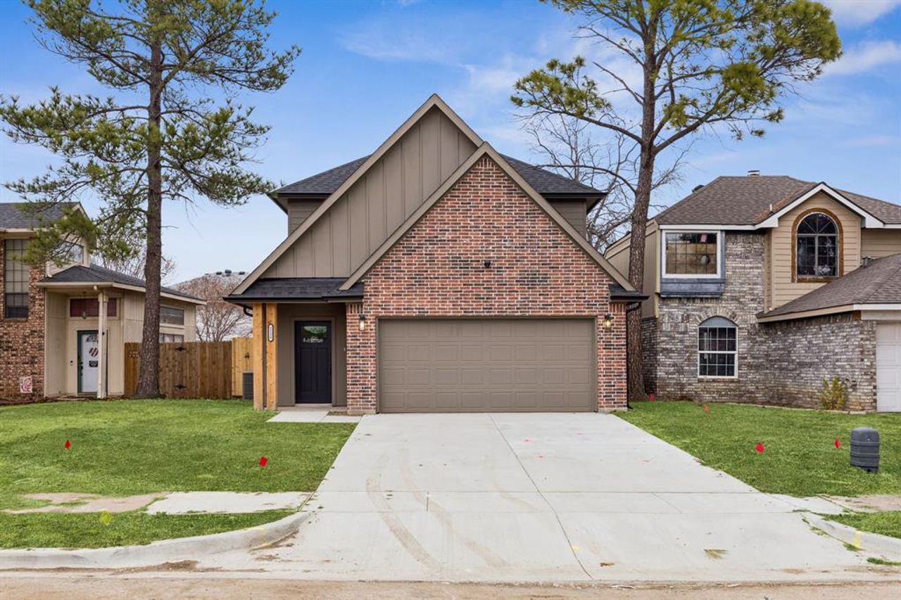 Front exterior of a new home in , Lewisville, TX, highlighting curb appeal (Image 2). Front exterior of a new home in , Lewisville, TX, highlighting curb appeal (Image 2).