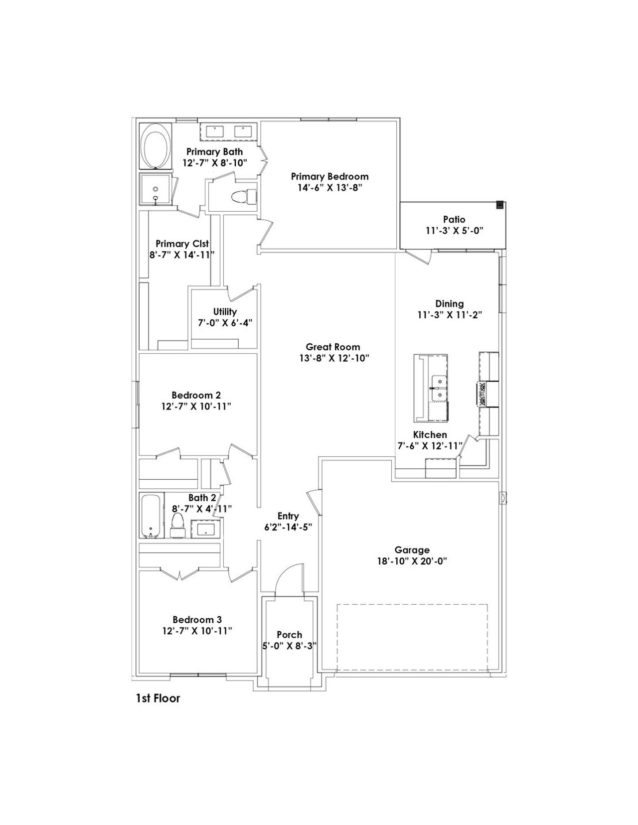 2D floor plan layout of this home in Talon Hills, Saginaw, TX (Image 2). 2D floor plan layout of this home in Talon Hills, Saginaw, TX (Image 2).