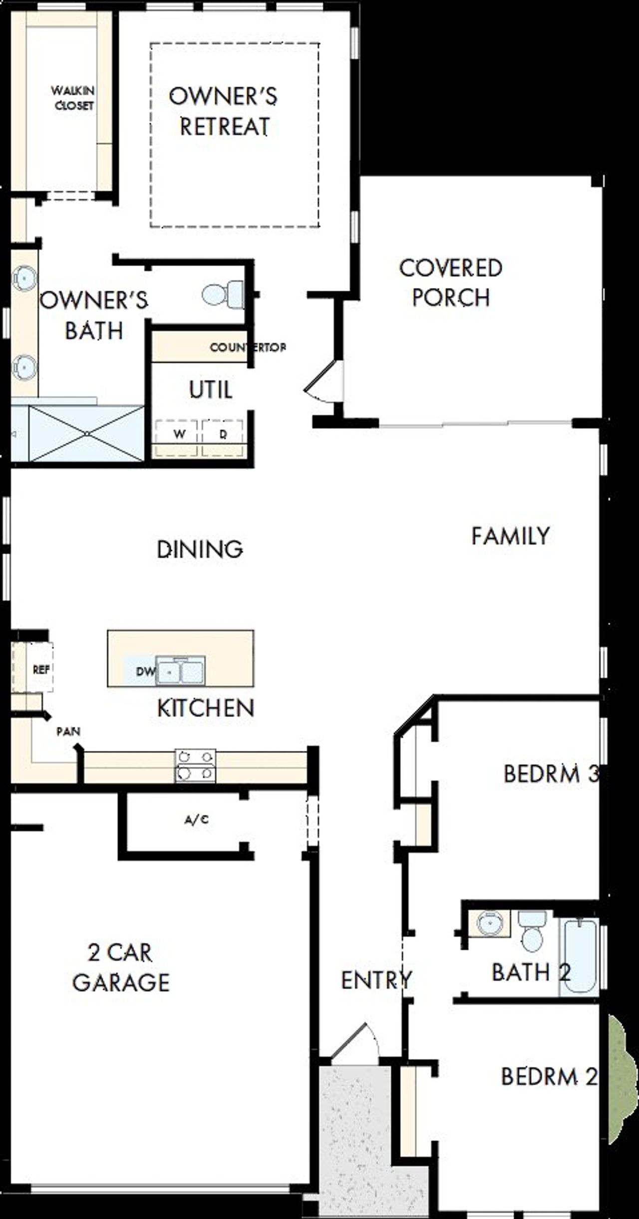 2D floor plan layout of this home in Lanier Landing - Retreat Collection, Gainesville, GA (Image 2).
