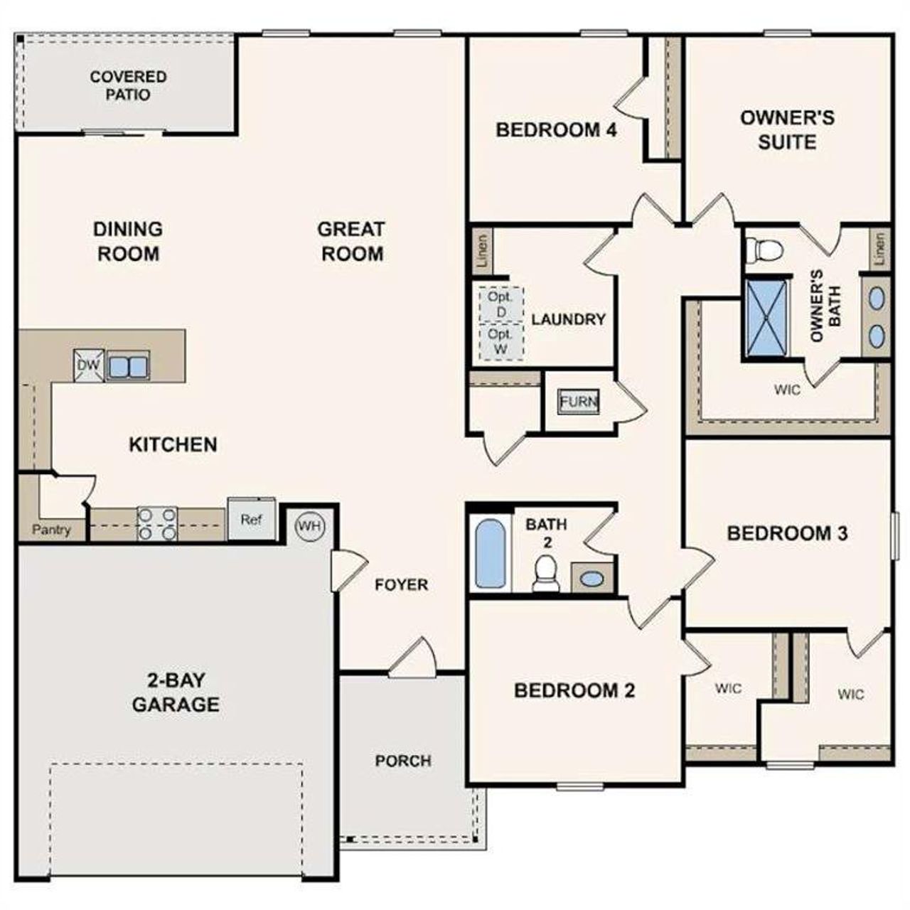 2D floor plan layout of this home in Southfield, Bonaire, GA (Image 2).