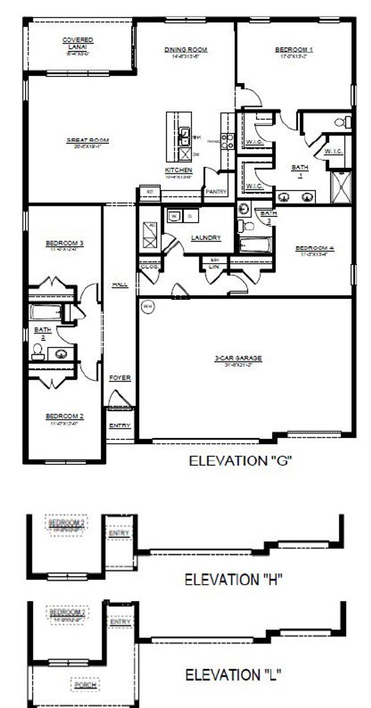 2D floor plan layout of this home in Brookside, Ruskin, FL (Image 2). 2D floor plan layout of this home in Brookside, Ruskin, FL (Image 2).