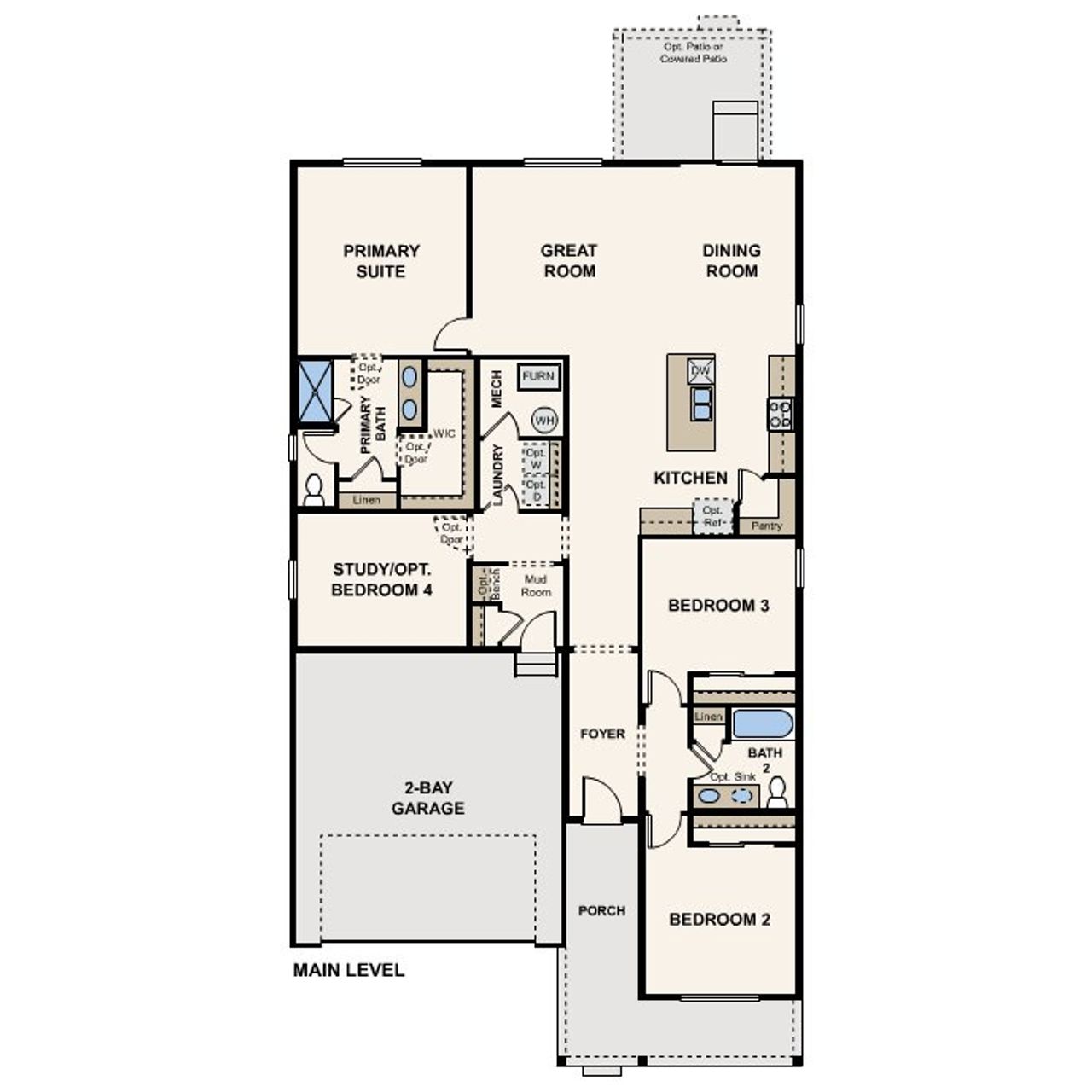 2D floor plan layout of this home in The Overlook at Johnstown Farms, Johnstown, CO (Image 2). 2D floor plan layout of this home in The Overlook at Johnstown Farms, Johnstown, CO (Image 2).