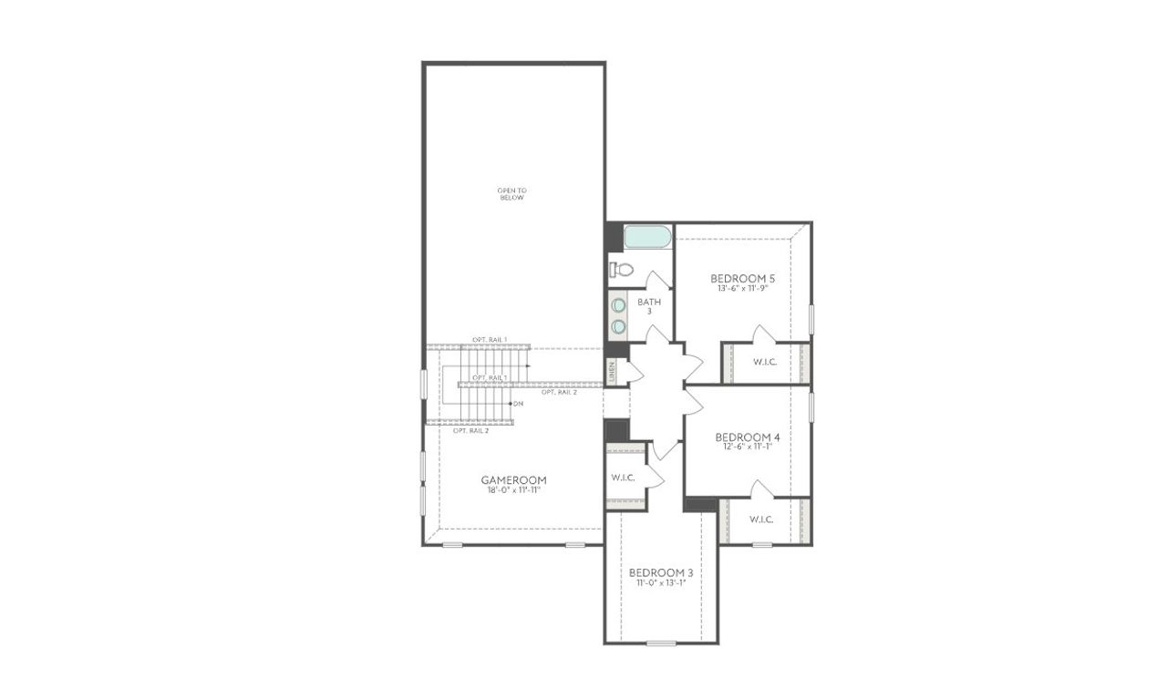 2D floor plan layout for the Evelyn by Tri Pointe Homes in LaPrelle, Haslet, TX (Image 2).
