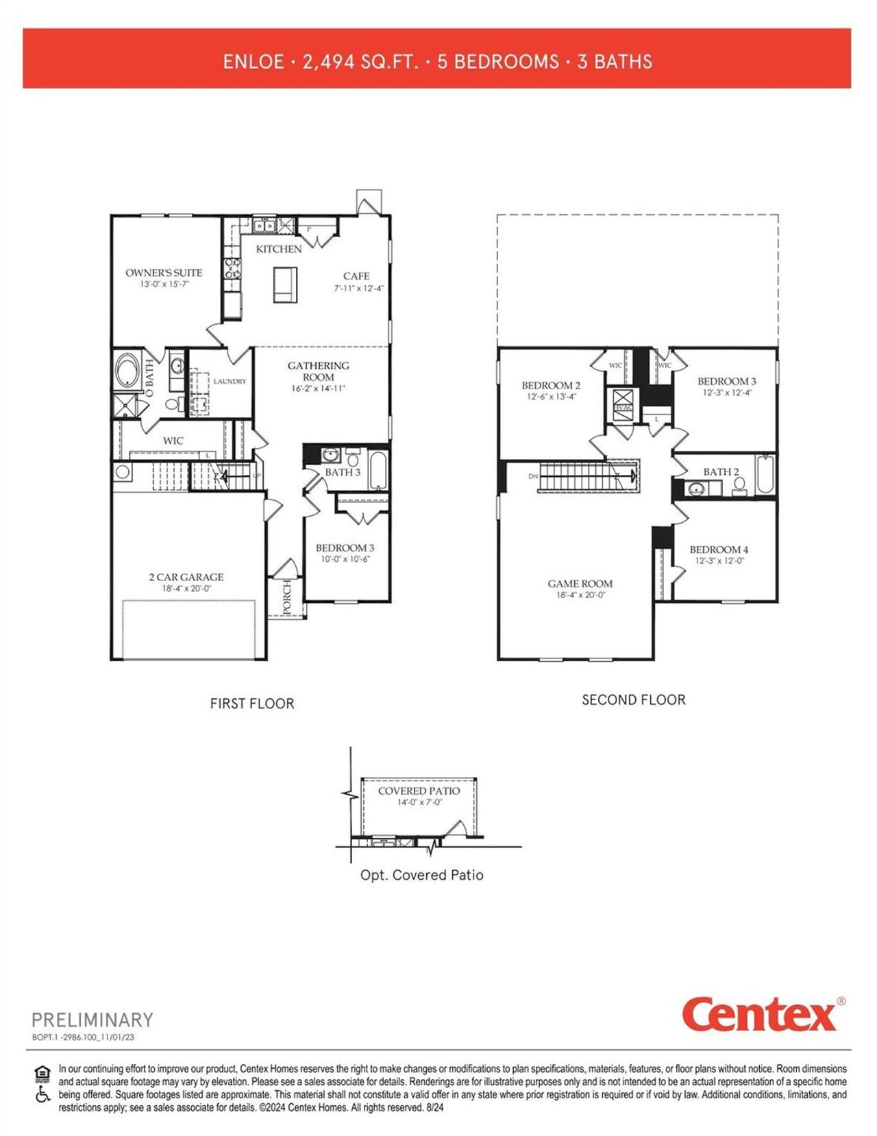 2D floor plan layout of this home in Decker Farms, Magnolia, TX (Image 2).