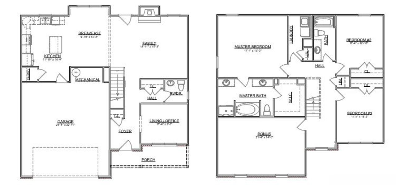 2D floor plan layout for the The Walton by Smithbilt Homes in Manor in The Foothills, Maryville, TN (Image 2).
