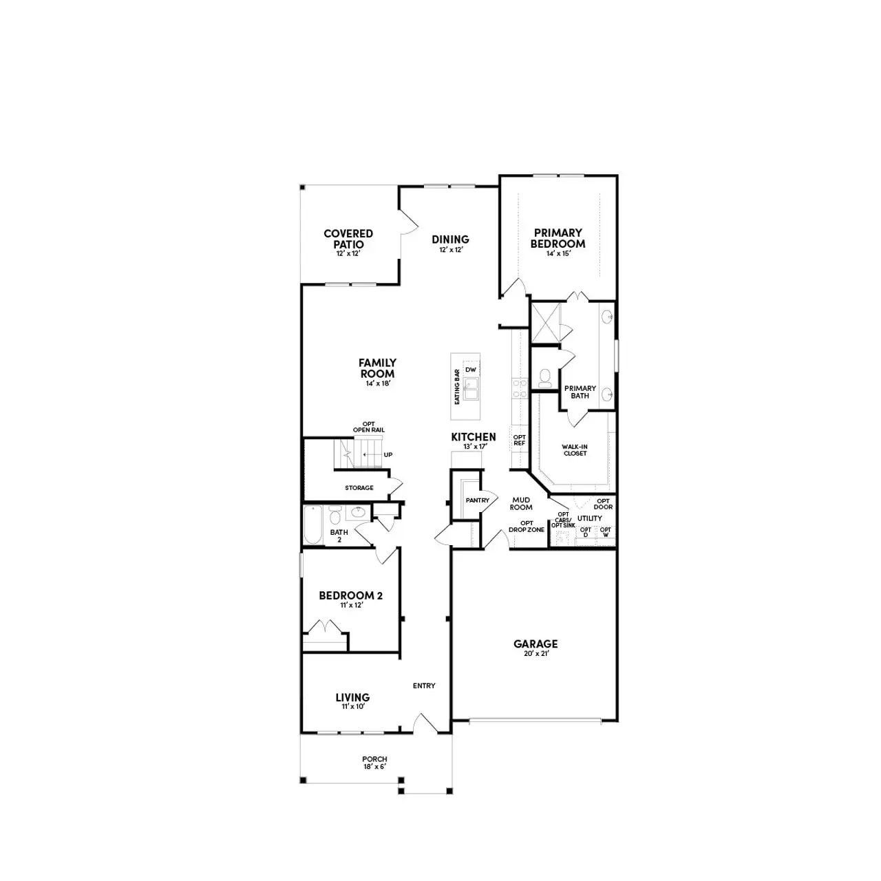2D floor plan layout of this home in Traditional Homes at Easton Park, Austin, TX (Image 2). 2D floor plan layout of this home in Traditional Homes at Easton Park, Austin, TX (Image 2).