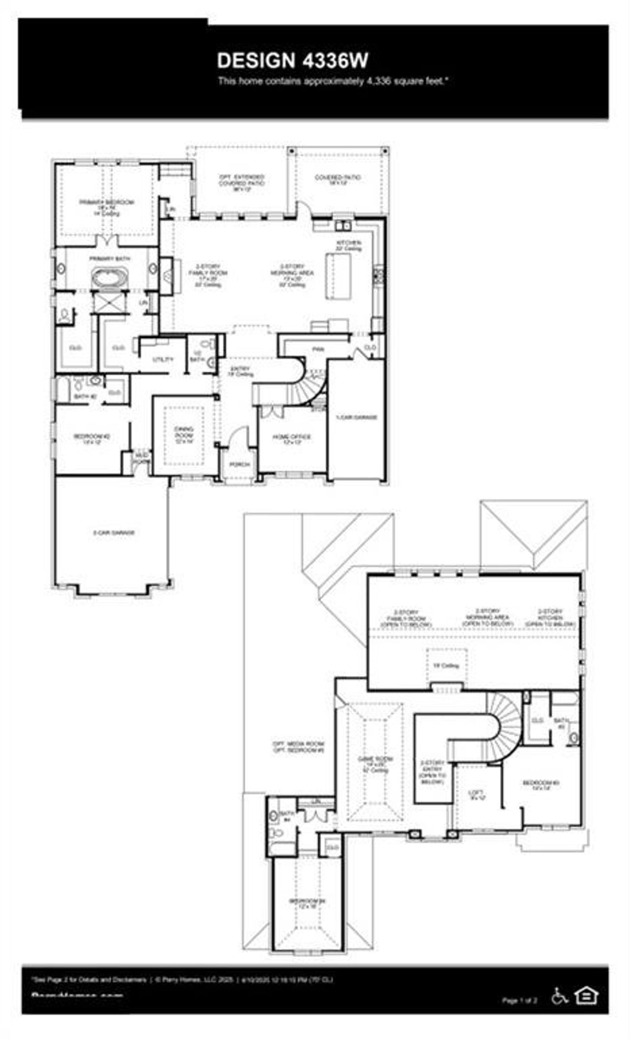 2D floor plan layout of this home in Lakewood Village 70'/90', Lakewood Village, TX (Image 2).