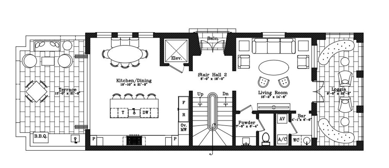 2D floor plan layout for the Townhomes by MG Developer in The Village at Coral Gables, Coral Gables, FL (Image 2).
