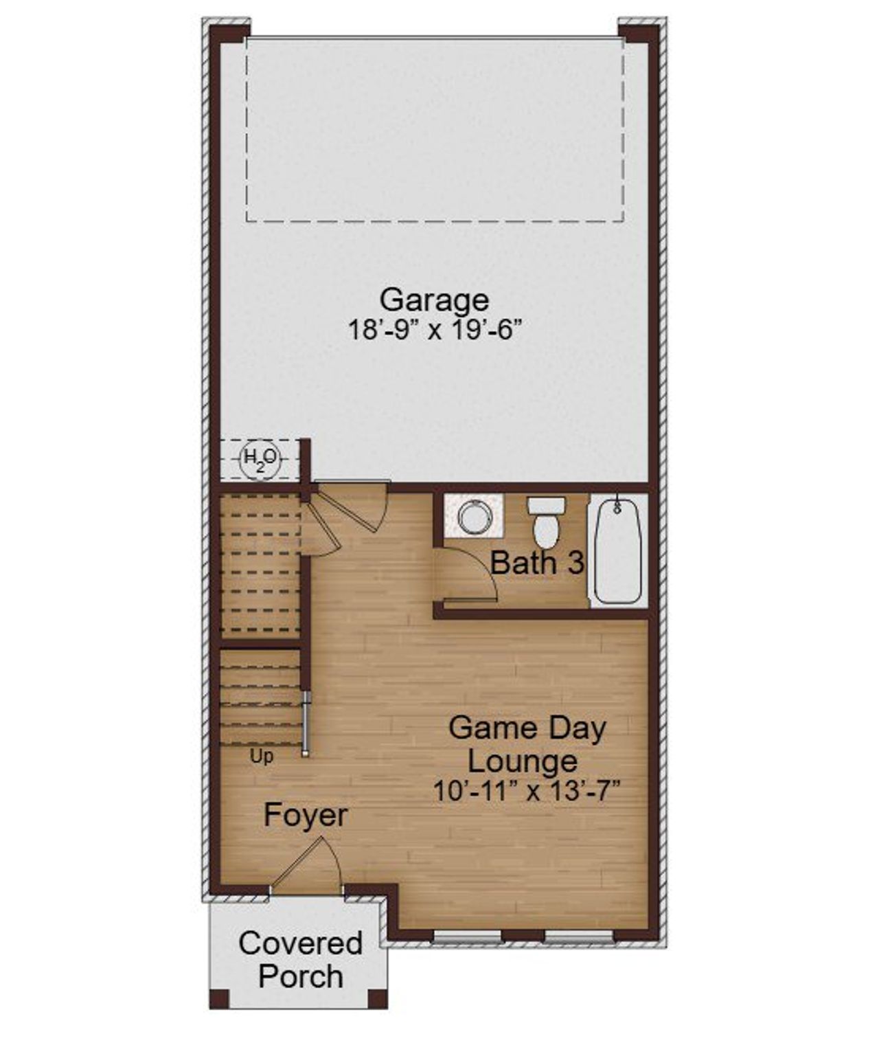 2D floor plan layout for the Marlowe by McKinley Homes in Town Center Overlook, Norcross, GA (Image 2).