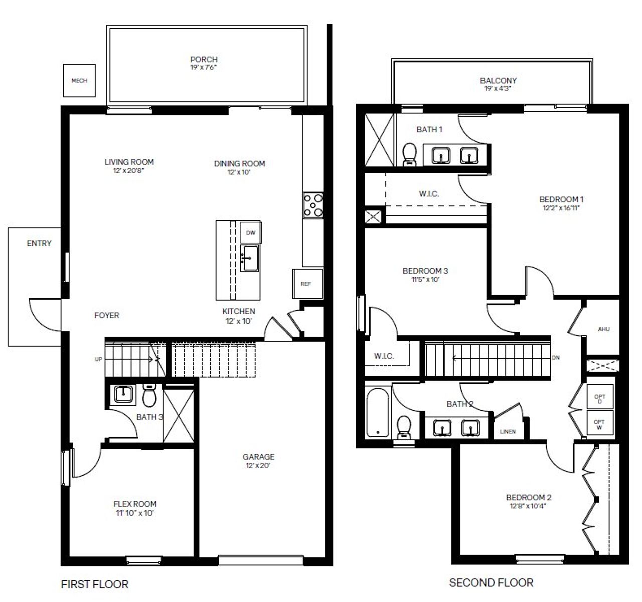 2D floor plan layout for the Callington by D.R. Horton in Vintage Oaks, Palm Beach Gardens, FL (Image 2).