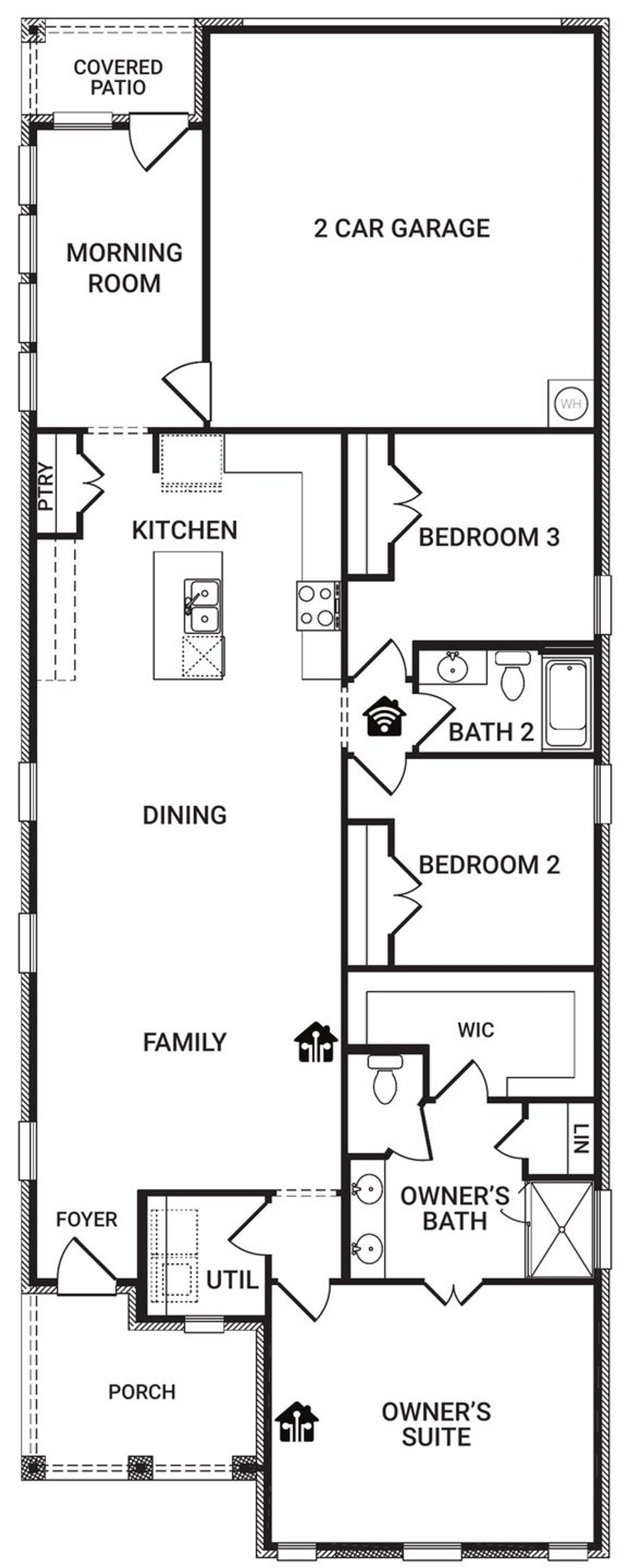2D floor plan layout of this home in Redden Farms – Active Adult, Midlothian, TX (Image 2). 2D floor plan layout of this home in Redden Farms – Active Adult, Midlothian, TX (Image 2).