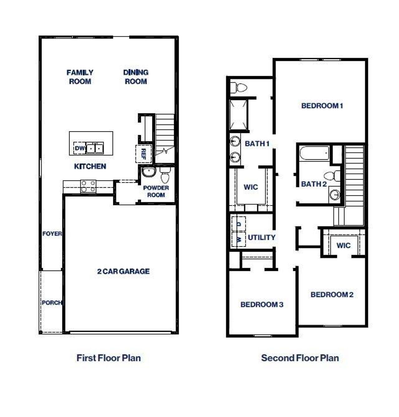 2D floor plan layout of this home in Bridges on Lake Houston Villas, Houston, TX (Image 2). 2D floor plan layout of this home in Bridges on Lake Houston Villas, Houston, TX (Image 2).