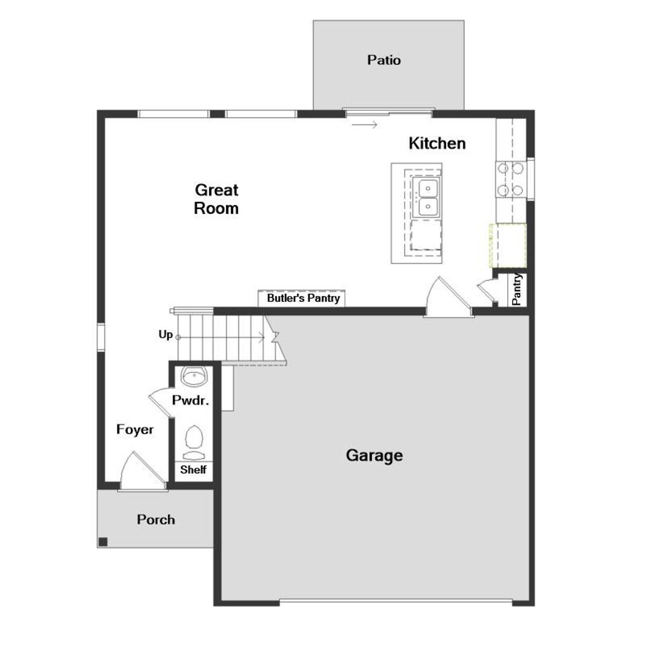 2D floor plan layout for the Pecheron by Oakwood Homes Co in Muegge Farms, Bennett, CO (Image 2).