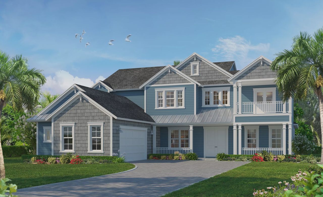 Representative exterior photo of a completed home built from the Augusta - Estate Series | 100' Wide Lots by ICI Homes in The Reserve at Plantation Bay, Bunnell, FL (Image 2). Representative exterior photo of a completed home built from the Augusta - Estate Series | 100' Wide Lots by ICI Homes in The Reserve at Plantation Bay, Bunnell, FL (Image 2).