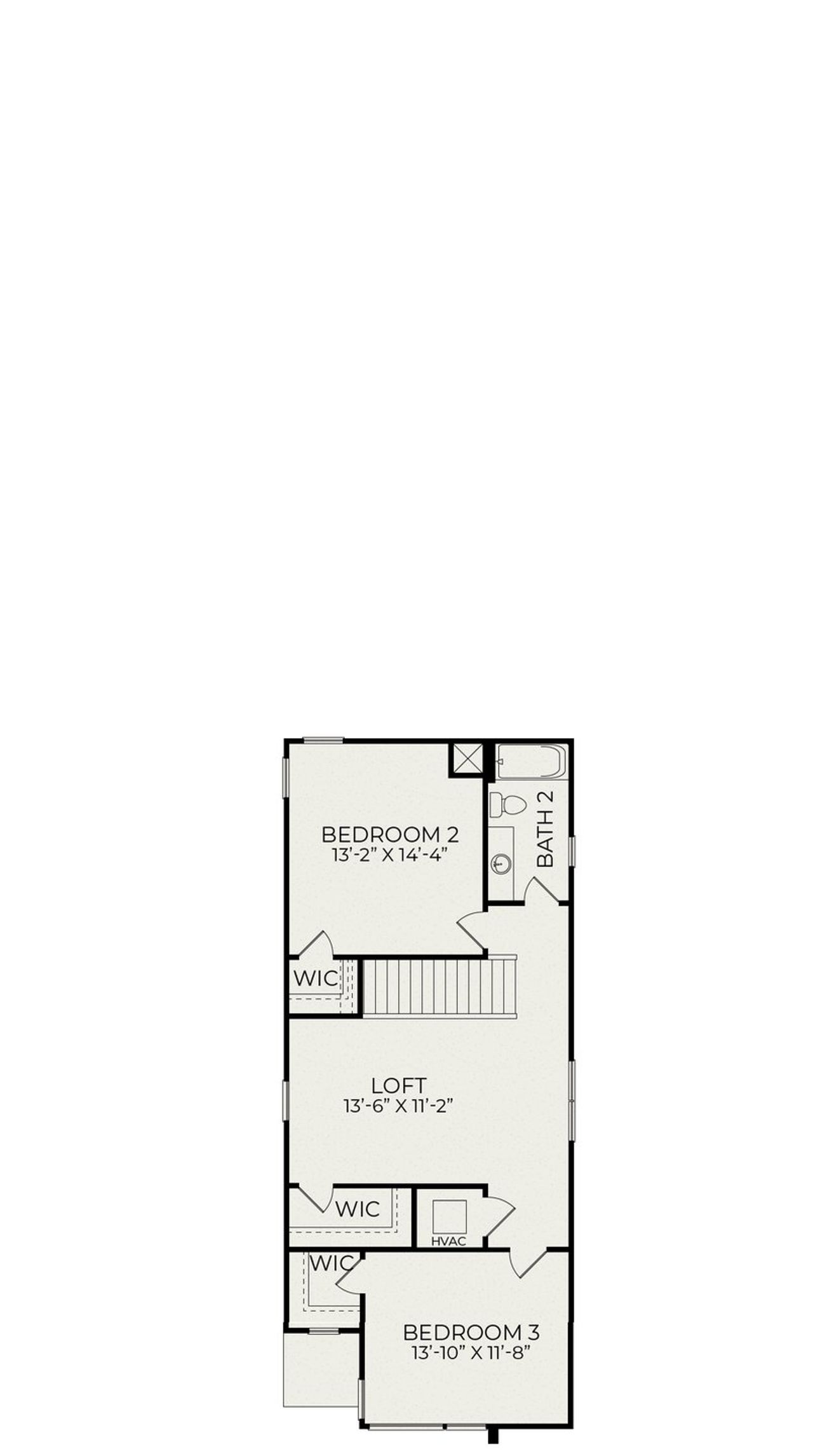 2D floor plan layout for the Alder B by Homes by Dickerson in Chatham Park, Pittsboro, NC (Image 2).