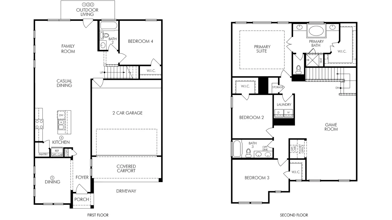 2D floor plan layout of this home in Katy Grand Village - Luxe Series, Katy, TX (Image 2). 2D floor plan layout of this home in Katy Grand Village - Luxe Series, Katy, TX (Image 2).