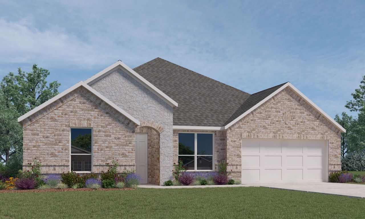 Representative exterior photo of a completed home built from the 2721 by D.R. Horton in River Ranch Estates, Dayton, TX (Image 2).