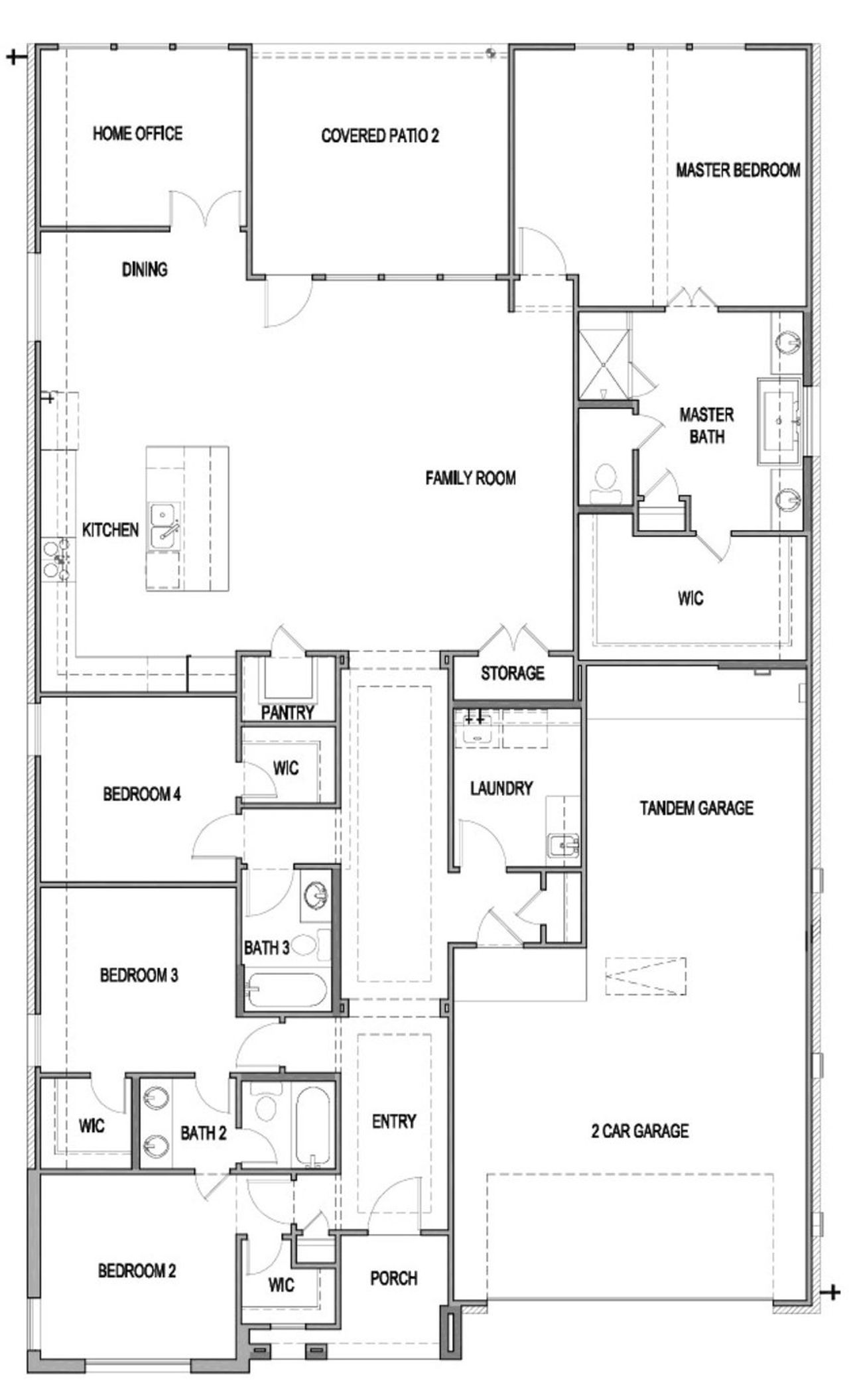 2D floor plan layout of this home in Windsong, Boerne, TX (Image 2).