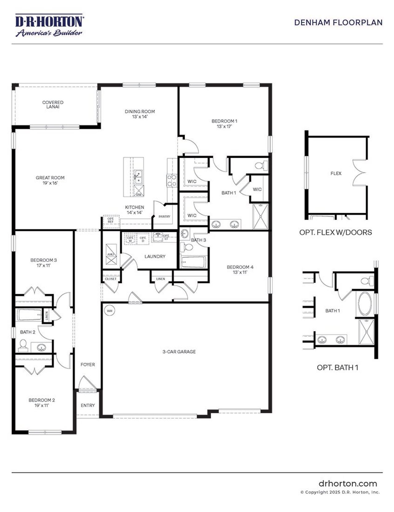 2D floor plan layout of this home in Indian River Preserve, Mims, FL (Image 2).