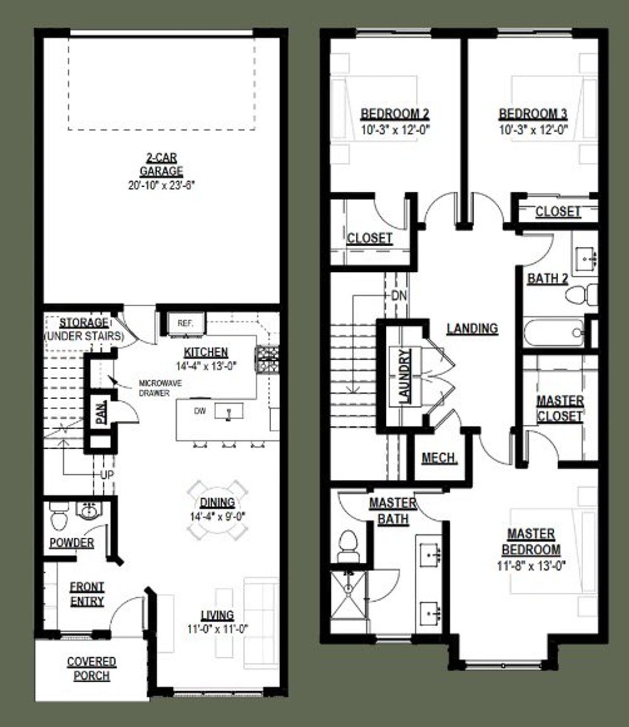2D floor plan layout for the Pike by Black Timber Builders in Kechter Farm, Fort Collins, CO (Image 2).