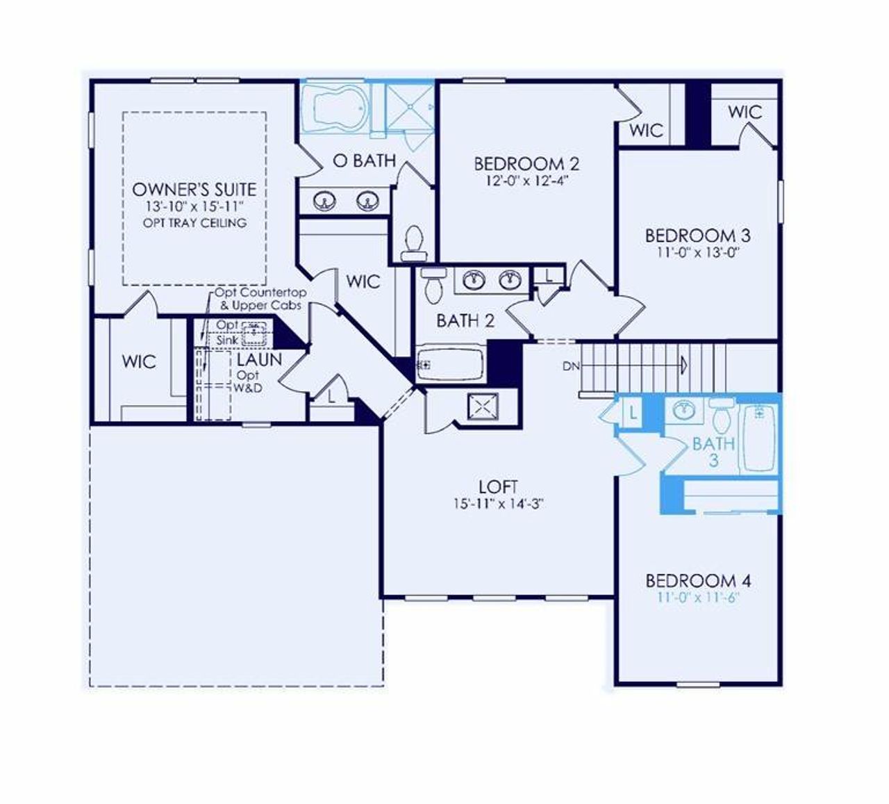 2D floor plan layout of this home in Rose Creek, Cumming, GA (Image 2).