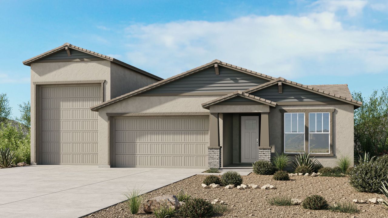 Representative exterior photo of a completed home built from the Overland by Taylor Morrison in Borgata Journey, Queen Creek, AZ (Image 2).