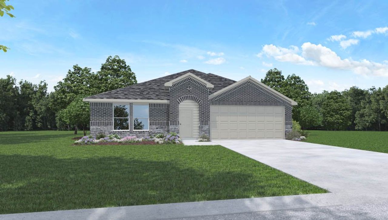 Representative exterior photo of a completed home built from the Kingston by D.R. Horton in River Ranch Trails, Dayton, TX (Image 2).