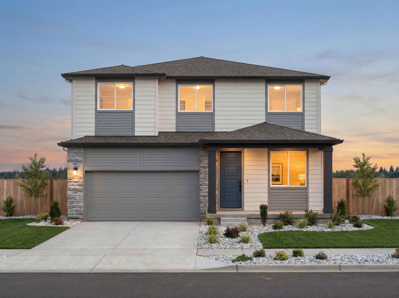 Front exterior of a new home in Murata Farms, Fort Lupton, CO, highlighting curb appeal (Image 2).