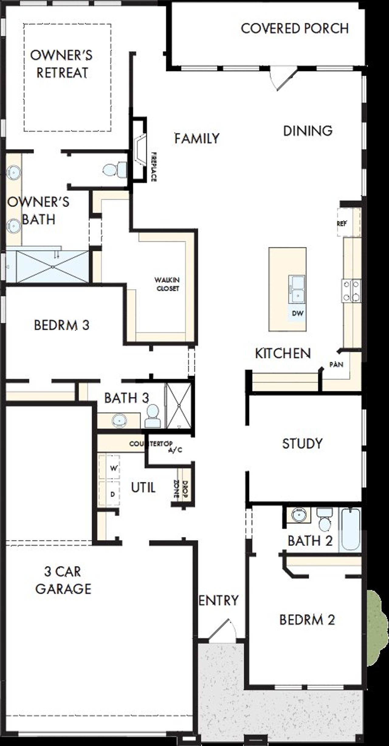 2D floor plan layout of this home in Lanier Landing - Retreat Collection, Gainesville, GA (Image 2).