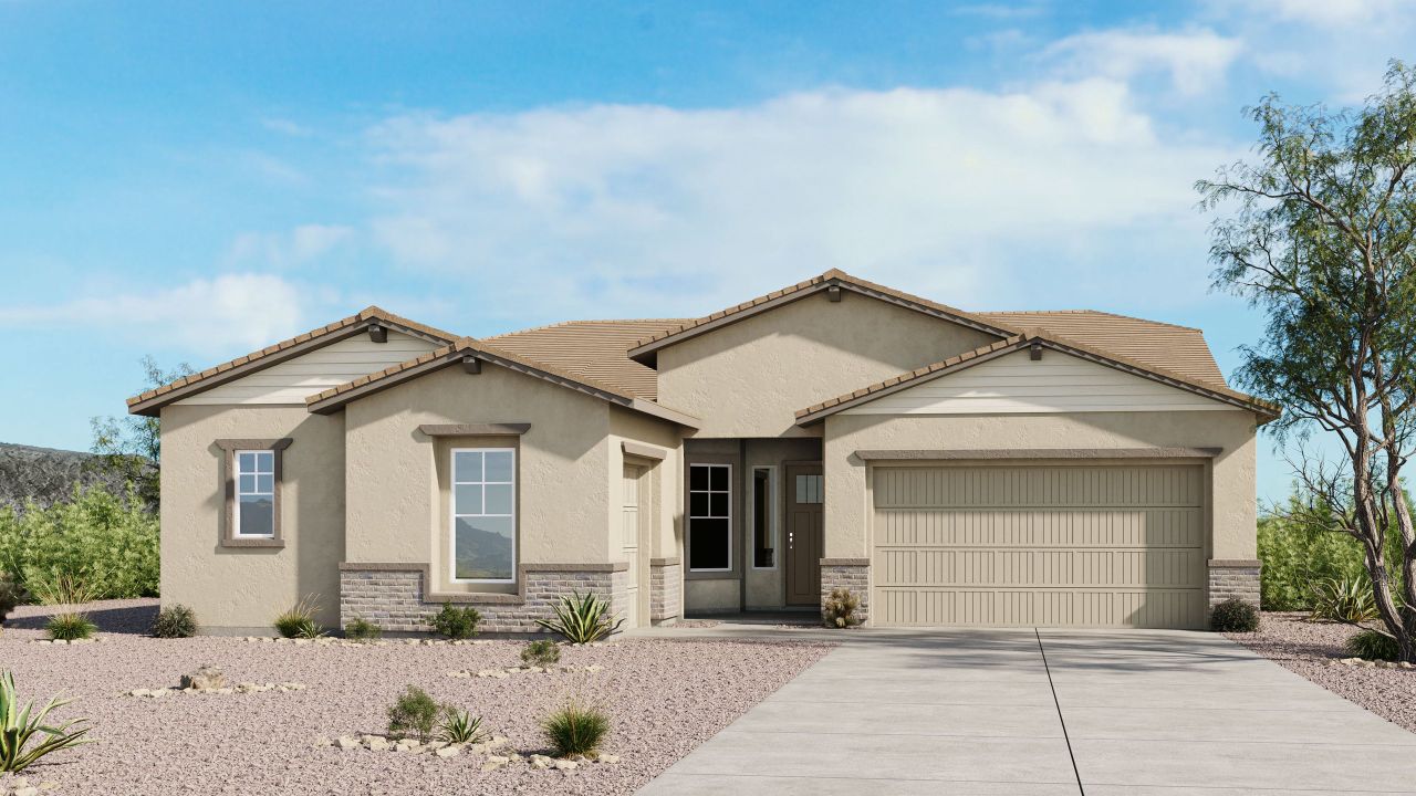 Representative exterior photo of a completed home built from the Tahoe by Taylor Morrison in Saddleback, Peoria, AZ (Image 2).