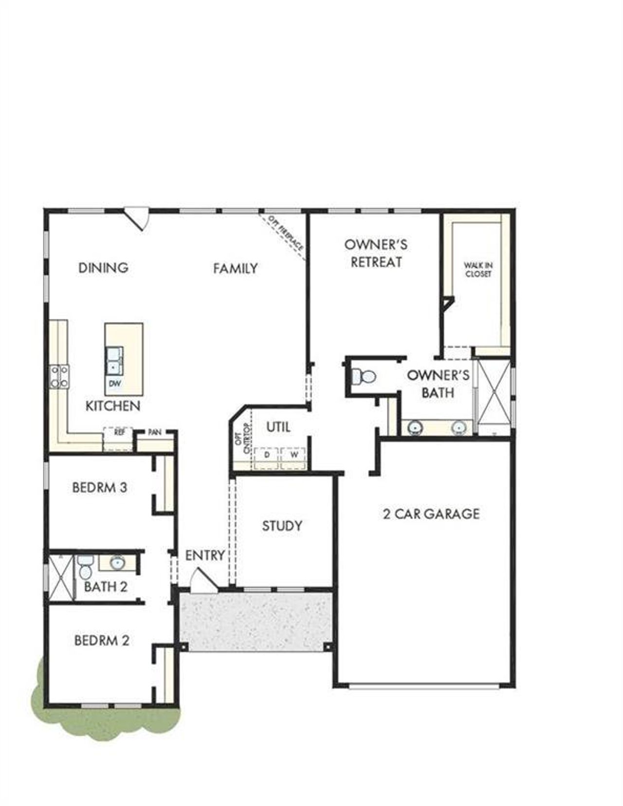 2D floor plan layout of this home in Old Mill Preserve, Dallas, GA (Image 2).