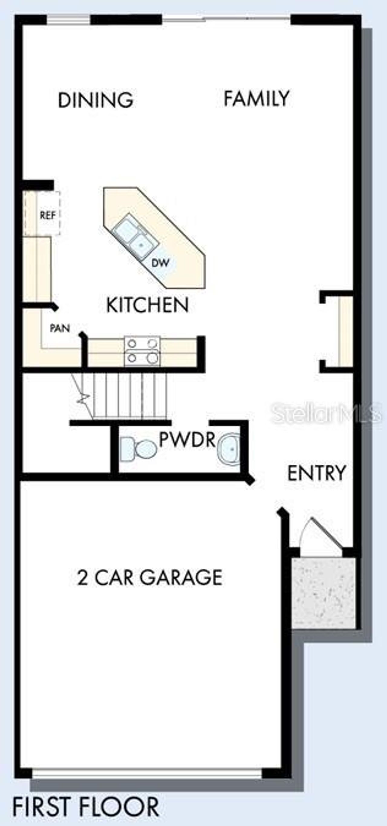 2D floor plan layout of this home in North River Ranch – Townhomes, Parrish, FL (Image 2). 2D floor plan layout of this home in North River Ranch – Townhomes, Parrish, FL (Image 2).