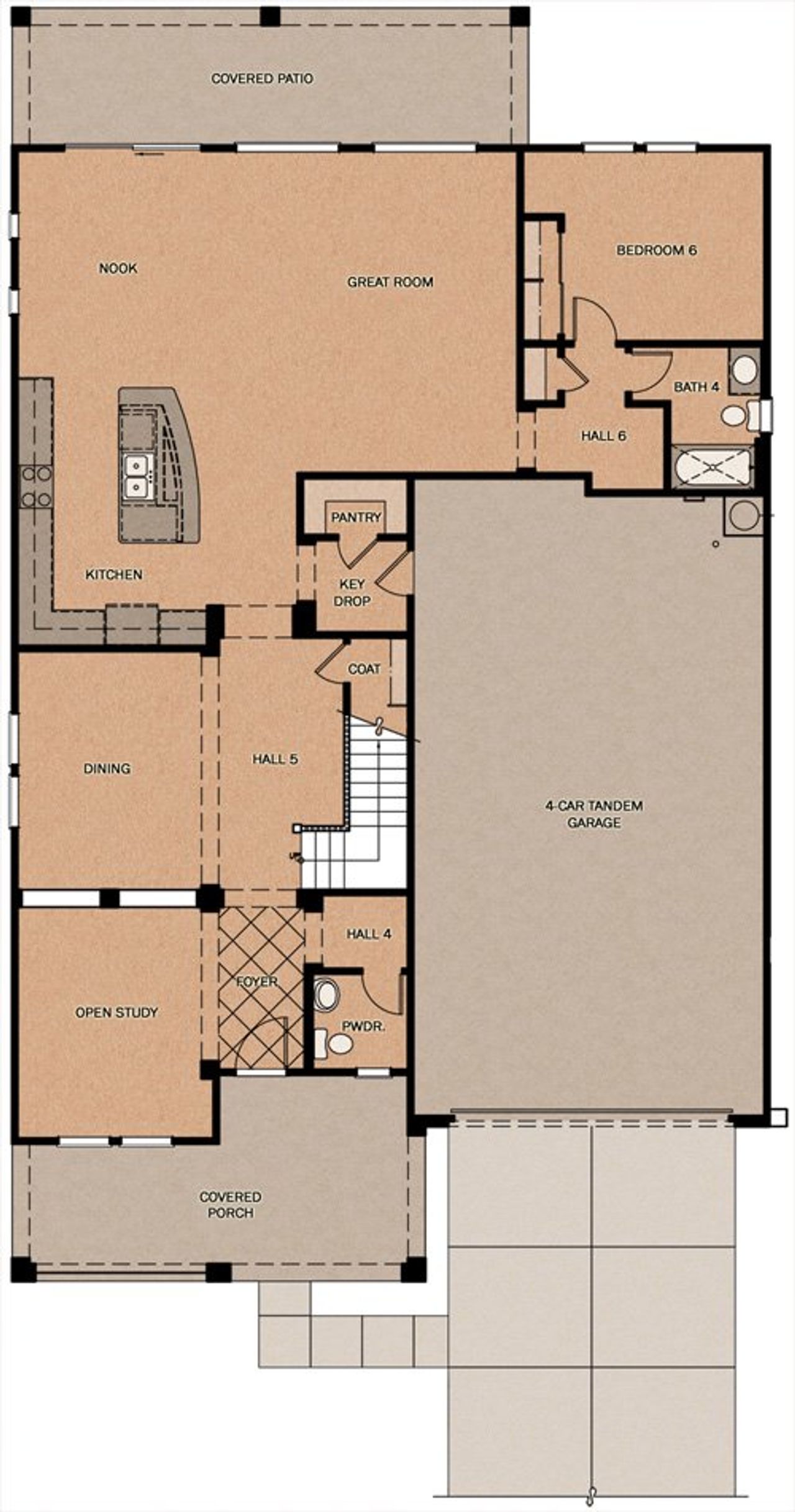 2D floor plan layout of this home in North Shore at Escalante, Surprise, AZ (Image 2).