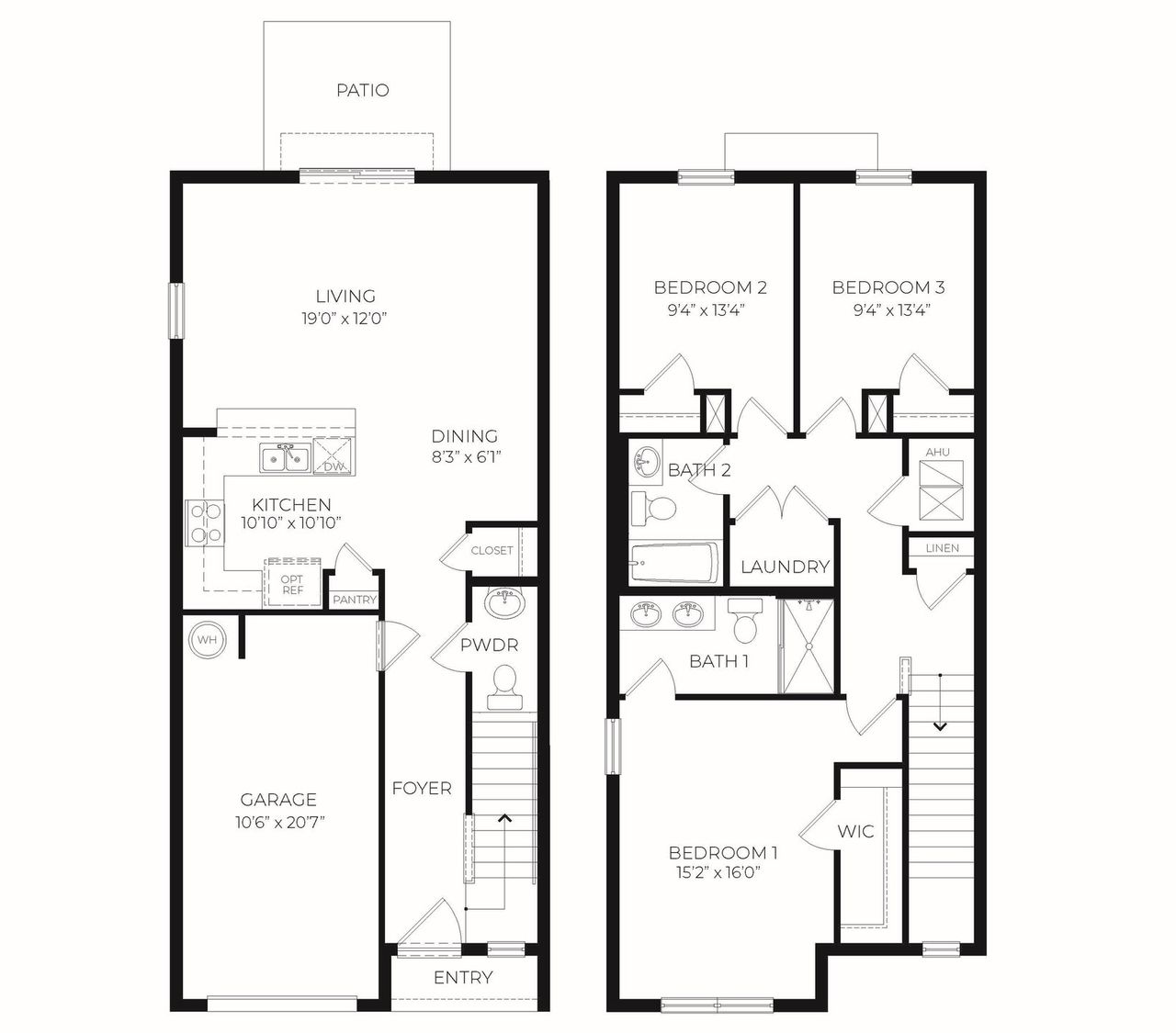 2D floor plan layout for the Pearson - Int Unit- Adeline by D.R. Horton in Waywater, New Smyrna Beach, FL (Image 2).