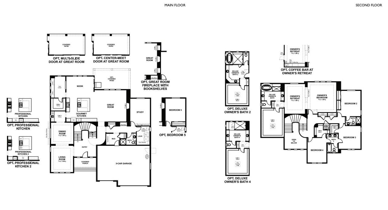 2D floor plan layout of this home in Vista Pines at Crystal Valley, Castle Rock, CO (Image 2).