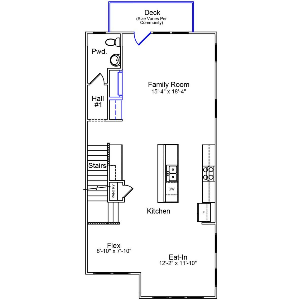 2D floor plan layout of this home in Renaissance at White Oak, Garner, NC (Image 2).