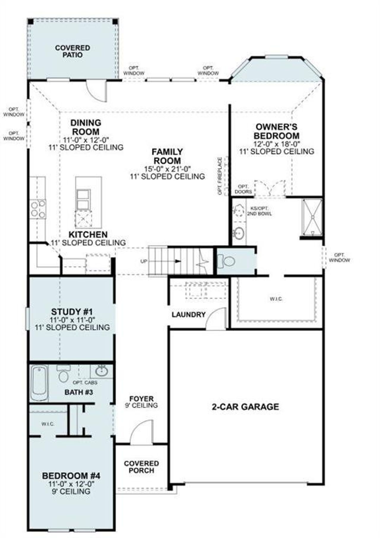 2D floor plan layout of this home in Woodmere, Denton, TX (Image 2).