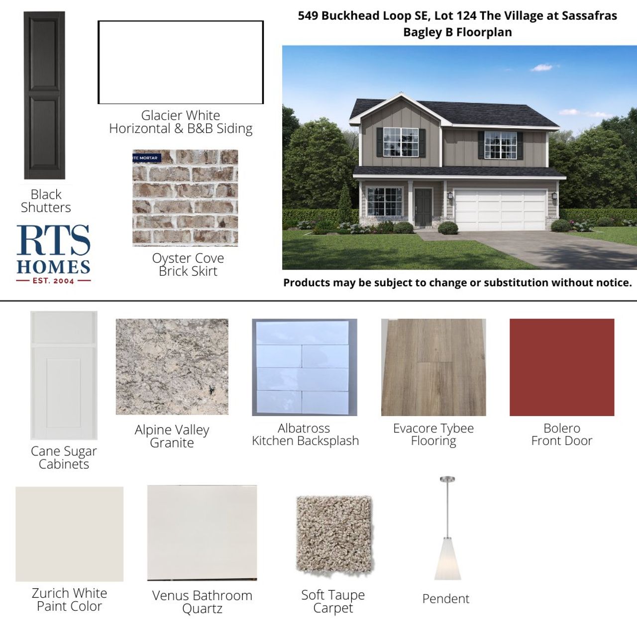 2D floor plan layout of this home in The Village at Sassafras, Allenhurst, GA (Image 2).
