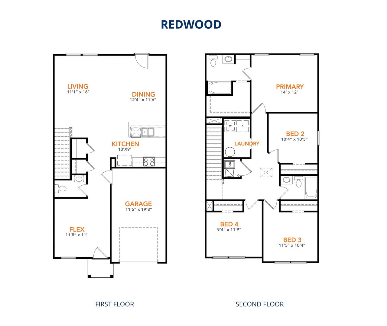 2D floor plan layout of this home in Summit Place, Eden, NC (Image 2).