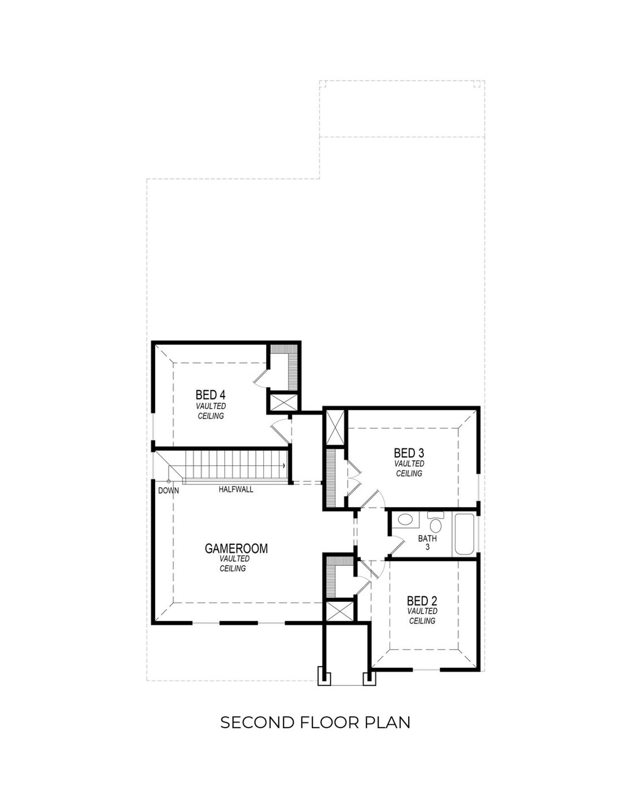 2D floor plan layout of this home in Marine Creek Ranch, Fort Worth, TX (Image 2).