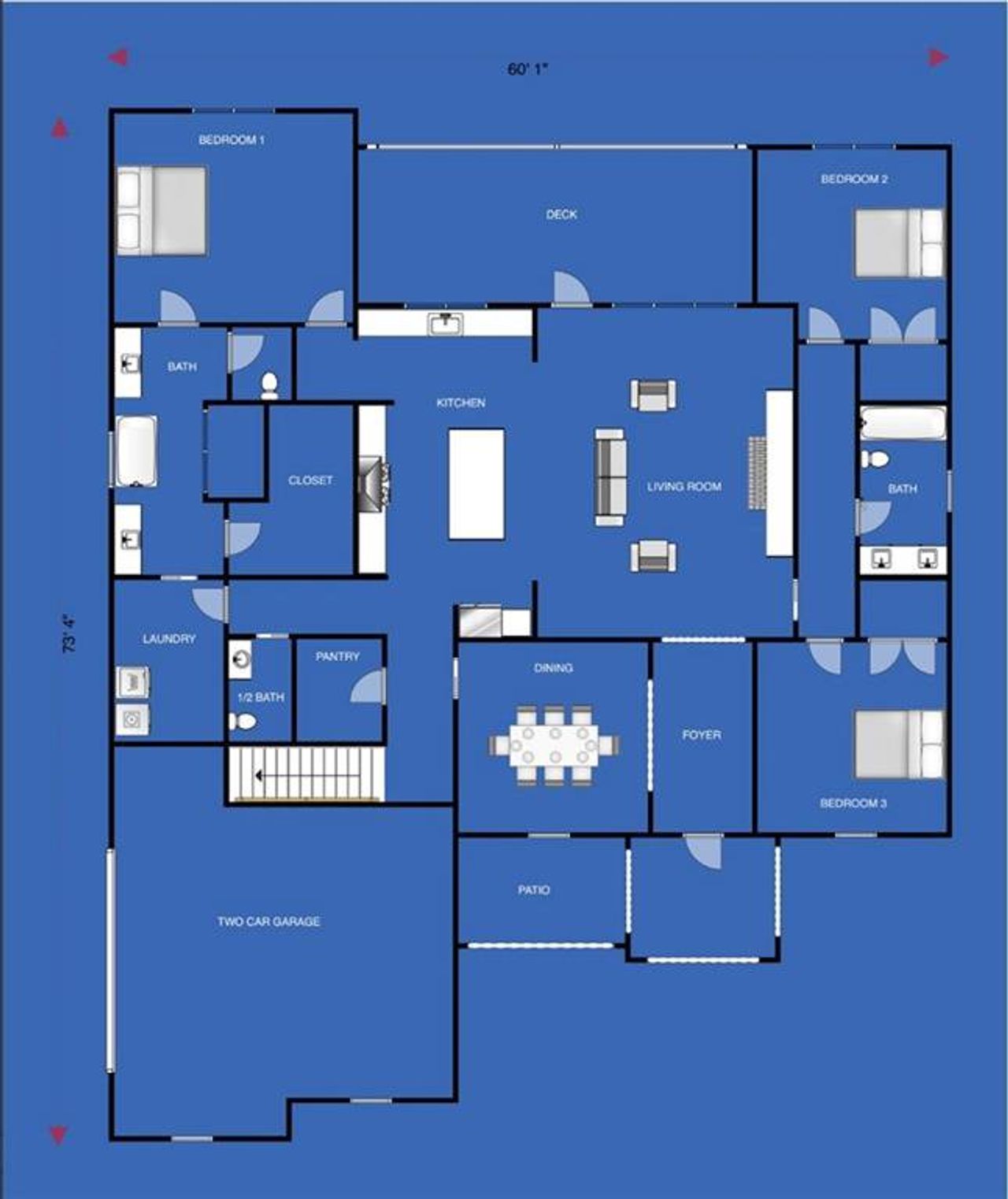 2D floor plan layout of this home in , Bremen, GA (Image 2).