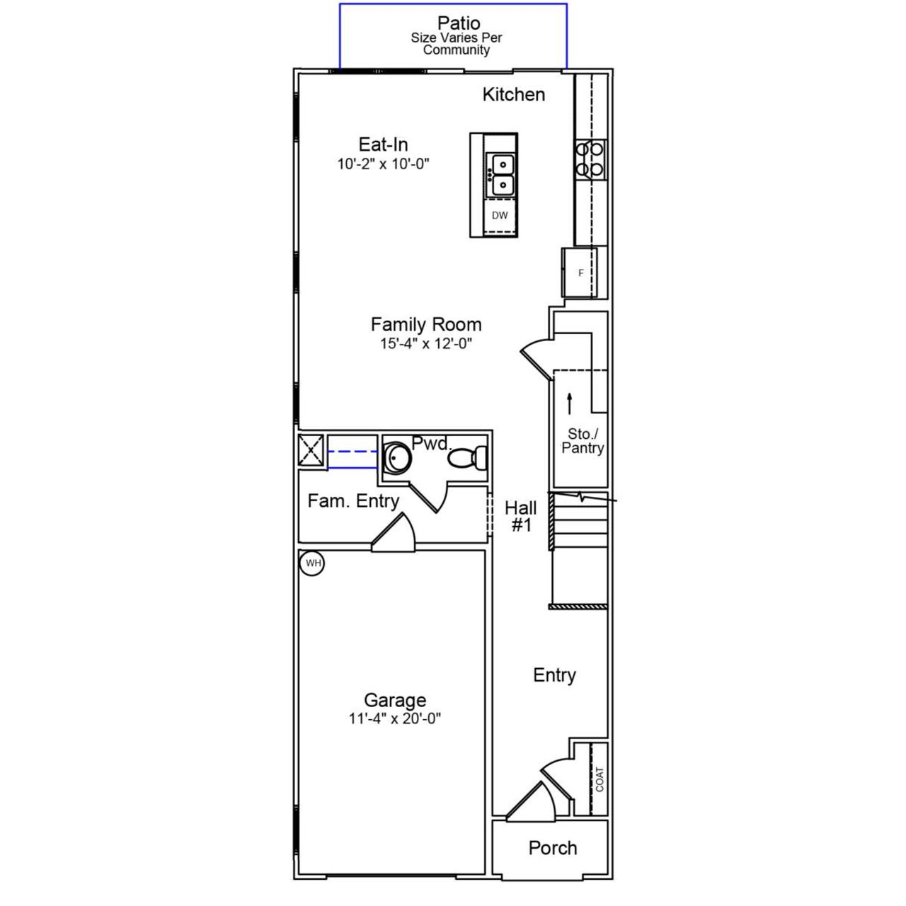 2D floor plan layout of this home in Edwards Station, Taylors, SC (Image 2).